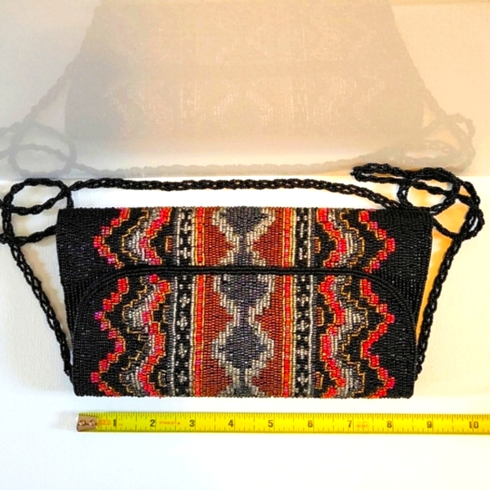 La Regaie beaded shoulder purse Boho - Picture 3 of 9